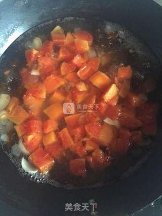 木瓜牛奶炖桃胶皂角的做法步骤:6
