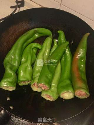 虎皮尖椒酿肉的做法步骤:5