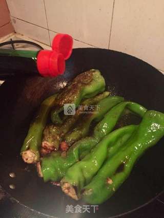 虎皮尖椒酿肉的做法步骤:7