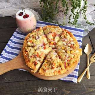 金枪鱼披萨的做法步骤:12