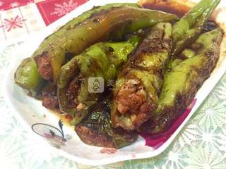 虎皮尖椒酿肉的做法步骤:10