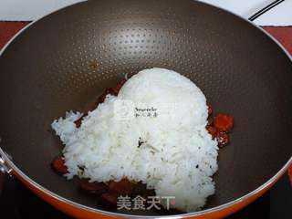 香肠炒饭的做法步骤:3
