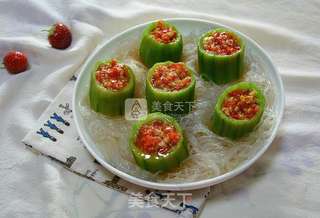 蒜蓉粉丝蒸丝瓜的做法步骤:9
