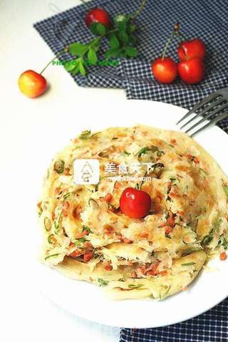 【香葱火腿油饼】的做法步骤：12