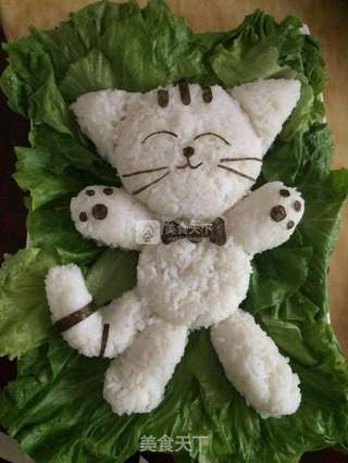 小猫咪饭团的做法步骤:7