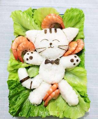 小猫咪饭团的做法步骤:8