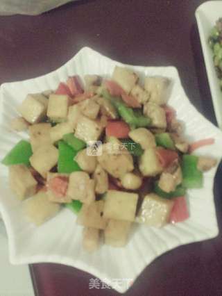 彩椒豆腐鸡丁的做法步骤：8