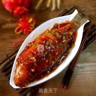 糖醋鲈鱼的做法步骤:9