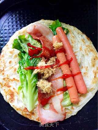 培根火腿手抓饼的做法步骤：3