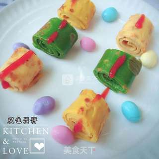 双色蛋饼的做法步骤:7