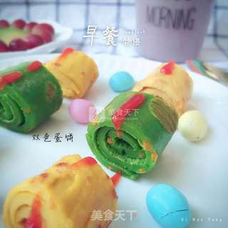 双色蛋饼的做法步骤:8