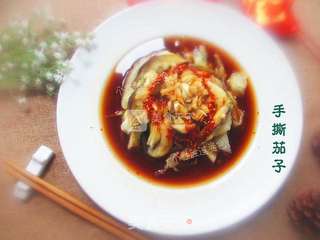 凉拌手撕茄子的做法步骤:5