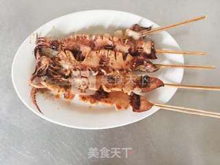 在家也能吃烧烤——烤鱿鱼的做法步骤：8