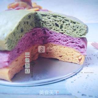 三色蒸糕的做法步骤:17