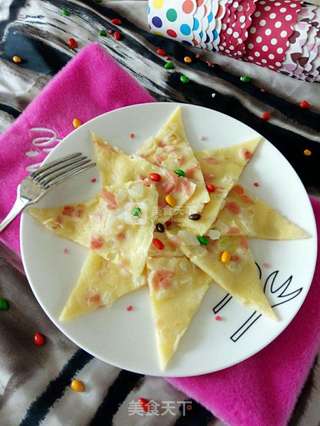 圆葱火腿鸡蛋饼的做法步骤:7