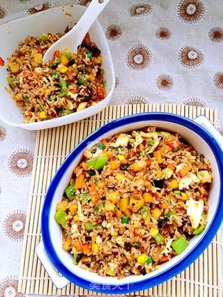香菇土豆什锦蛋炒饭的做法步骤:21