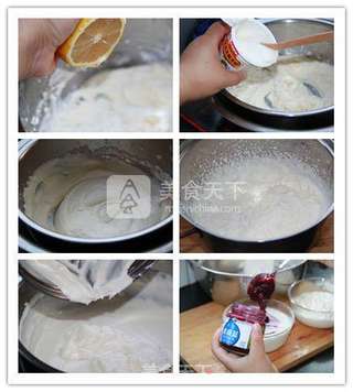 蓝莓渐变色冻芝士蛋糕的做法步骤:3