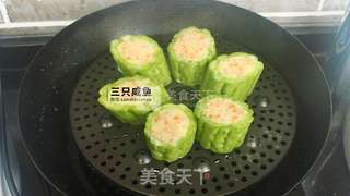 苦瓜酿土豆泥的做法步骤:8
