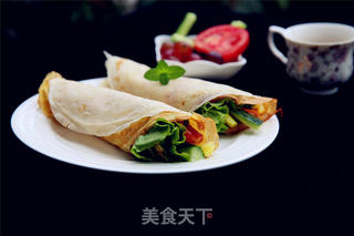快速早餐---手抓饼的做法步骤:17