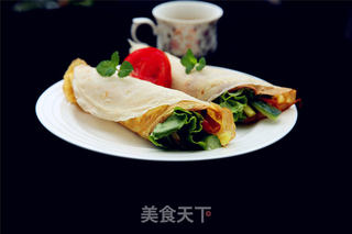 快速早餐---手抓饼的做法步骤:16