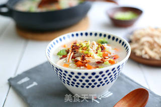 鸡肉培根蔬菜粥的做法步骤:7