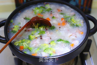 鸡肉培根蔬菜粥的做法步骤:6