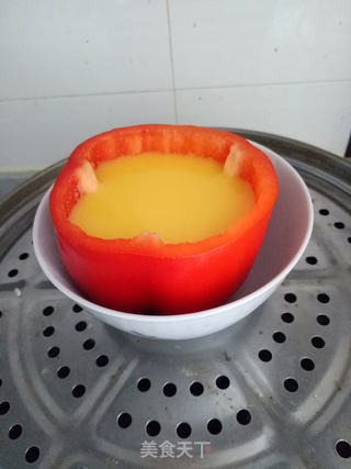 彩椒盅蛋羹的做法步骤:5