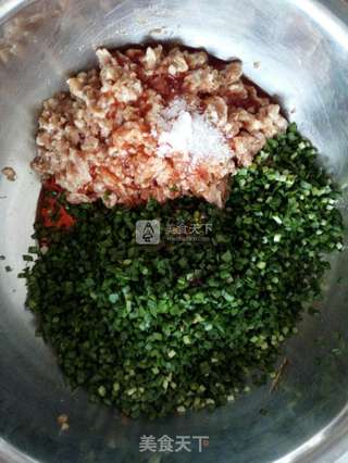 翡翠韭菜虾仁水饺的做法步骤：6