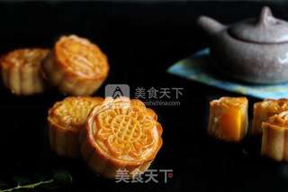 #新良首届烘焙大赛#广式绿豆沙蛋黄月饼的做法步骤:18