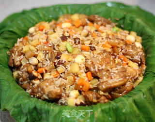 跟清新沾边的肉肉饭---荷叶鸡饭的做法步骤：13