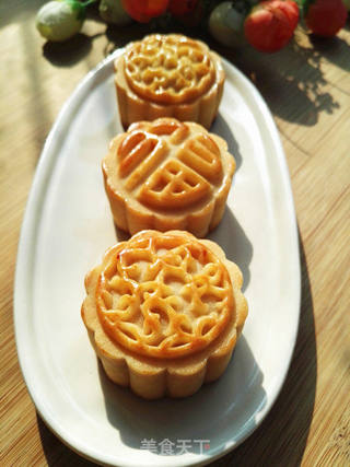广式白豆沙月饼的做法步骤:15