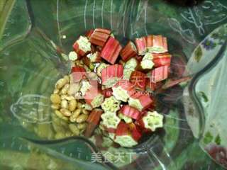 秋葵熟豆豆浆的做法步骤:3