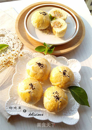 苏式榨菜鲜肉月饼的做法步骤:19