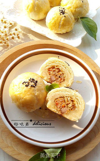 苏式榨菜鲜肉月饼的做法步骤:21