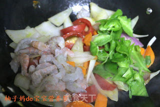 鲜虾芝士焗饭的做法步骤:4