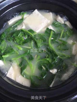 青菜豆腐汤的做法步骤：3