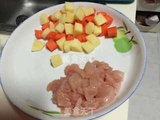 盖被子睡觉的小熊咖喱饭的做法步骤:4