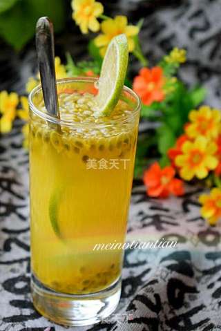 百香果青柠蜂蜜饮的做法步骤:8