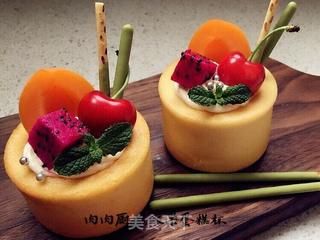 如何做一份美美好吃的下午茶甜品之水果蛋糕杯#肉肉厨的做法步骤:14