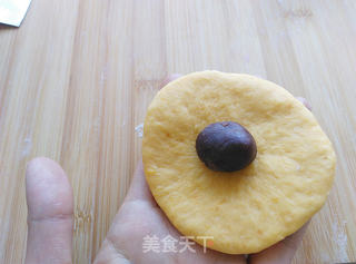 #柏翠大赛#仿真南瓜豆沙面包的做法步骤:8