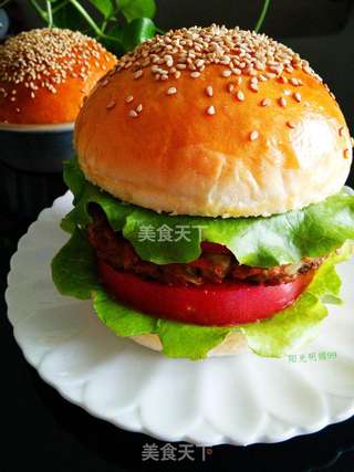 奶香猪肉汉堡的做法步骤:17