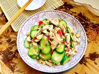 黄瓜口蘑炒肉片的做法步骤:14