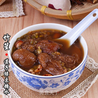 广东甜饮品-竹笙莲子绿豆糖水的做法步骤:4