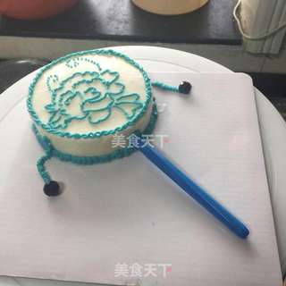 #柏翠大赛#【青花瓷拨浪鼓】手绘慕斯蛋糕的做法步骤:12
