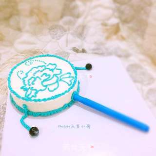 #柏翠大赛#【青花瓷拨浪鼓】手绘慕斯蛋糕的做法步骤:13