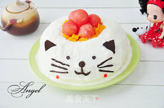 #柏翠大赛#猫咪水果奶油蛋糕的做法步骤:15