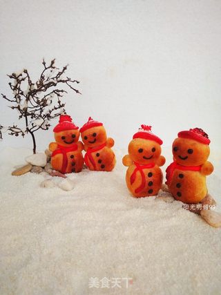 #柏翠大赛#小雪人面包的做法步骤:28