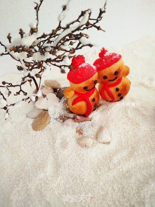 #柏翠大赛#小雪人面包的做法步骤:24