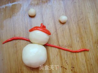 #柏翠大赛#小雪人面包的做法步骤:13