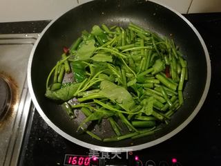 #信任之美# 听听我的故事——干椒空心菜的做法步骤：6